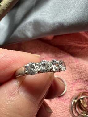 Epiphany 925 Sterling Silver Cubic Zirconia Four-Stone Band Ring